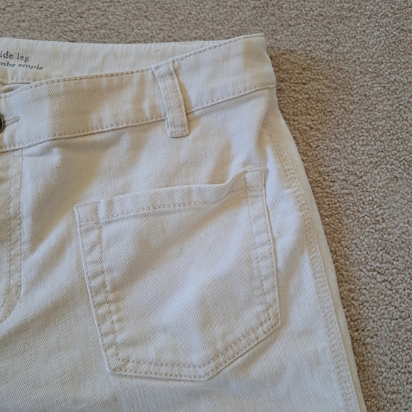 Liz Claiborne Wide Leg Jeans Women's Size 10 Cream Denim Cropped Capri Pant - Picture 4 of 10